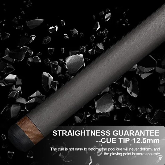 MangoRun Більярдний кий з карбону 12.5 мм, з чохлом, подовження, Orange