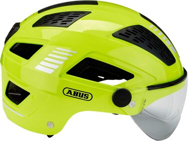 Велосипедний шолом ABUS Hyban 2.0 ACE з візором, світлом і ABS-оболонкою, жовтий, розмір M (52-58 см), для чоловіків і жінок