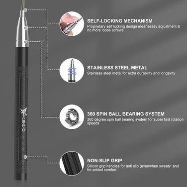 Стрибкове канат CRHOEIQ для дорослих: регульована довжина, алюмінієва ручка, 2 запасні канати, самоблокуюча конструкція