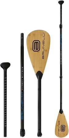 Весло для SUP і каяка Brunelli Carbon Bamboo Dual Tech, 180-220 см, 3-складне