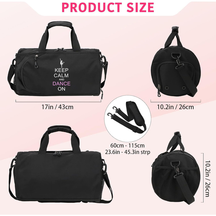 Спортивна сумка-дафл Kilofly для дівчаток: сумка для балету, танців та гімнастики, дорожня сумка на плече (S2)
