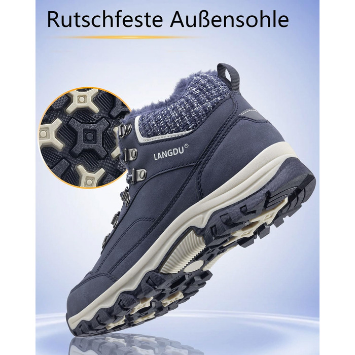 Зимові черевики для жінок, снігоступи, антиковзаючі чоботи, зимові черевики 37-42 EU (41 EU, блакитні)