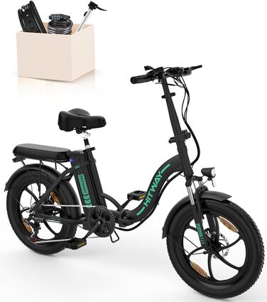 Електровелосипед HITWAY 20 дюймів Fat Tire, складаний, 250W, 36V, 12Ah, запас ходу 35–90 км
