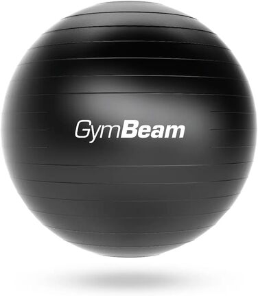 Гімнастичний м’яч GymBeam 85 см з насосом, чорний – для стабільності, контролю тіла, зміцнення м’язів і профілактики болю у спині