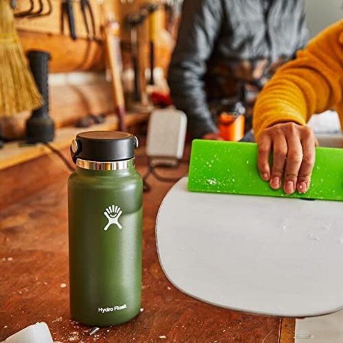 Термос пляшка HYDRO FLASK 946 мл – вакуумна спортивна пляшка з нержавіючої сталі з кришкою Flex Cap та ремінцем, широка горловина, рожевий, можна мити в посудомийці