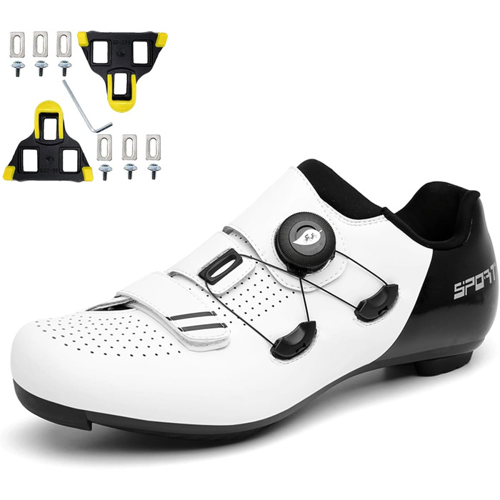 Велотуфлі NGARY для чоловіків та жінок, сумісні з Peloton, Look, SPD, SPD-SL, Delta, білі