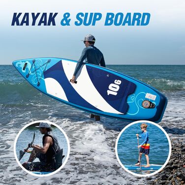 Надувний SUP-борд Zupapa 366см/320см з аксесуарами | Stand Up Paddle Board з сидінням для каяка | Комплект