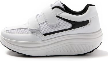 Жіночі кросівки JOMIX на липучці: спортивні, з платформою, для бігу, зручні, з антиковзкою підошвою, для фітнесу, тренувань та активного відпочинку (38 EU, білий)