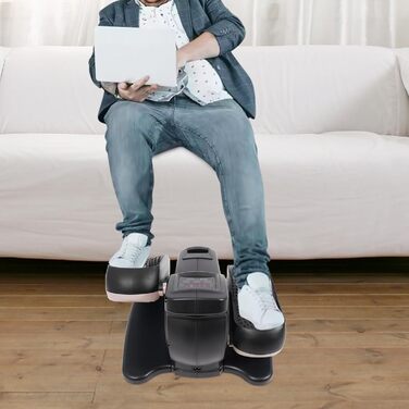 Міні еліптичний тренажер під стіл з пультом та дисплеєм, регульована швидкість, електричний, для дому, чорний+рожевий