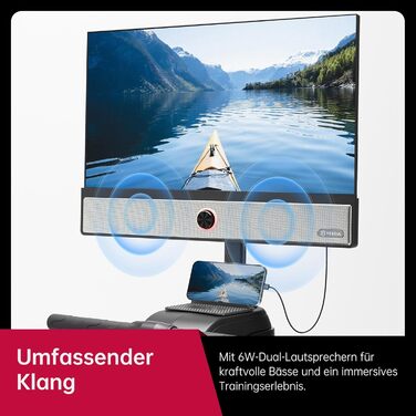 YESOUL R1 Plus: Гребний тренажер для дому з 21.5' FHD екраном, 360° обертанням, магнітним опором та 100 рівнів навантаження