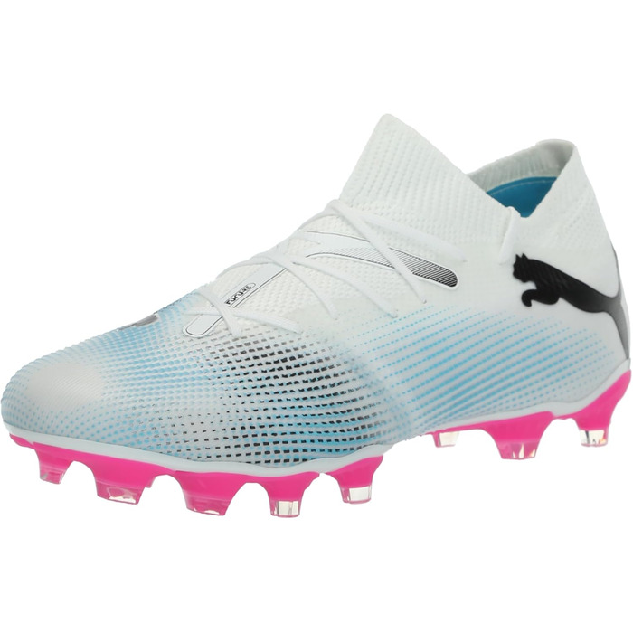 Жіночі футбольні бутси PUMA Future 7 Match Firm для штучного покриття (41 EU, Puma White/Puma Black/Poison Pink)