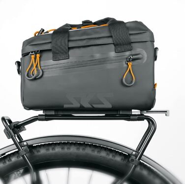 Велосипедна сумка SKS GERMANY Infinity TOPBAG на багажник, водонепроникна, знімний плечовий ремінь, MIK-сумісна, 7 л, чорна