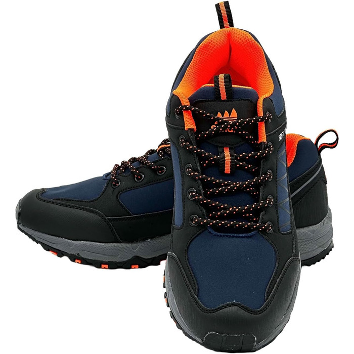 Чоловічі та жіночі трекінгові черевики Softshell для хайкінгу та трейлраннінгу (41 EU, Navy Orange)