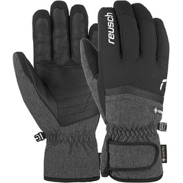 Чоловічі зимові рукавички Reusch Fergus Gore-Tex, водонепроникні та дихаючі, чорні/сірі, розмір 9.5