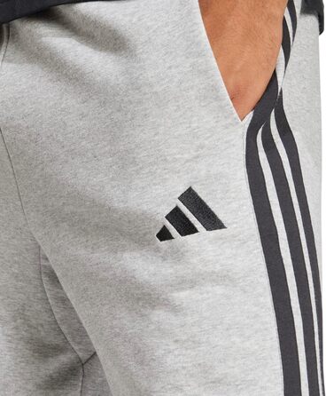 Чоловічі шорти Adidas Essential Three Stripes French Terry, сірі з чорними смугами, розмір XL