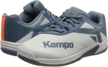 Дитячі гандбольні кросівки Kempa Wing 2.0 Junior - біло-сталево-блакитні (28 EU, вузька колодка)
