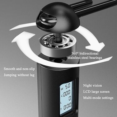 Бездротові скакалки з лічильником – скакалка без мотузки для фітнесу, кардіотренувань, чоловіків, жінок, дітей, біла