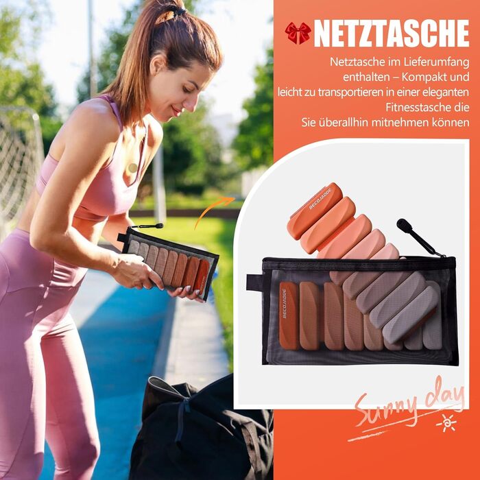 Ваги для ніг та рук BECOJADDE: комплект 2 шт (0.45 кг / 0.9 кг) для фітнесу, кардіо, силових тренувань, бігу, ходьби