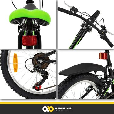 Дитячий велосипед Actionbikes Arrow 20/24 дюймів, 6 швидкостей, V-Brake, захист крил, для хлопчиків і дівчаток, від 6 до 12 років