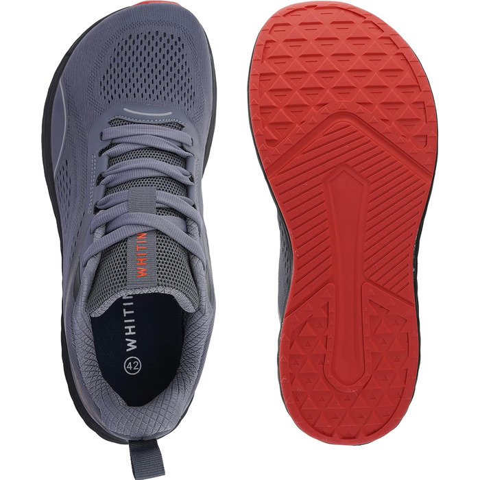 Чоловічі бігові кросівки WHITIN Zero Drop з широкою передньою частиною (47.5 EU, сірі)