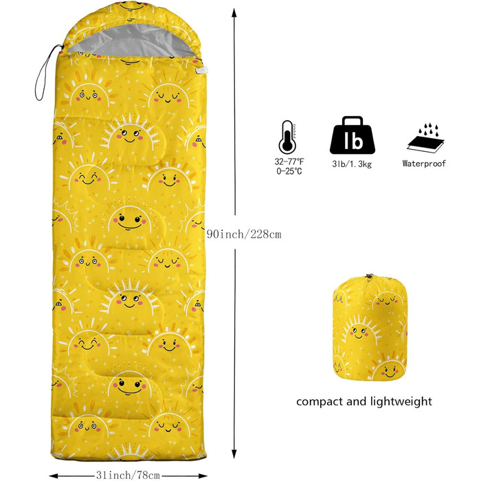 Спальний мішок HOSIMA для холодної погоди, водонепроникний, для кемпінгу, походів, подорожей, мисливства, з компресійним мішком (Multi 8)