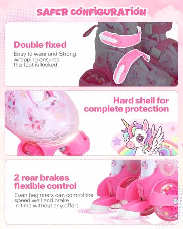 Дитячі ролики для дівчаток, регульовані, розмір 24-31, рожеві