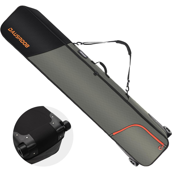 Чохол для сноуборду/лиж з колесами, 1680D Oxford, водонепроникний, для подорожей літаком, 164 см