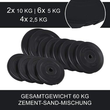ArtSport Hantelbank Set ProfiGym 1000: 3in1 (60 кг) - Розкладна тренажерна лава для силових тренувань, чорна