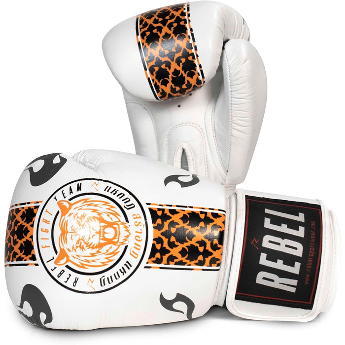 Боксерські рукавички Rebel Tiger PRO з натуральної шкіри для чоловіків і жінок, для боксу, ММА, муай-тай, кікбоксингу, бойових мистецтв, 08-16 унцій