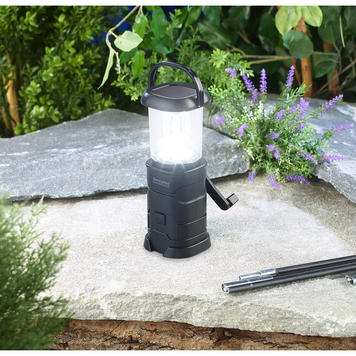 Semptec Ліхтарі для виживання Urban Survival Technology: Набір 2 шт. LED кемпінгові ліхтарі, зарядка від динамо, сонячної батареї та USB (ліхтарі-кришки, ліхтарі на ручку, power bank)