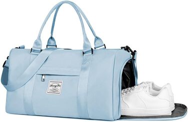 Спортивна сумка Flintronic для подорожей, валіза-мішок з відділенням для взуття та мокрих речей, водонепроникна сумка для ночівлі та багажу, чорна (#2 синя)