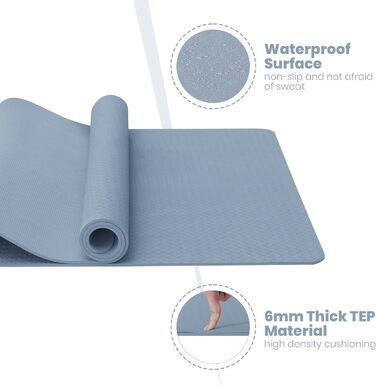 Килимок для йоги Narwhal XXL, TPE, 190x80 см, нековзний, для фітнесу та занять спортом