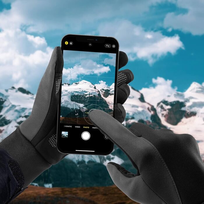 Зимові рукавички для чоловіків та жінок: термо, сенсорні, для велосипеда та бігу, сірі. Розміри: M (Чоловічі) / L (Жіночі) / XS (Чоловічі) / S (Жіночі)