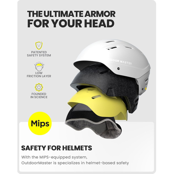 Шолом Outdooraster IPS Kelvin II для сноубордингу та катання на лижах (матова біла, S)