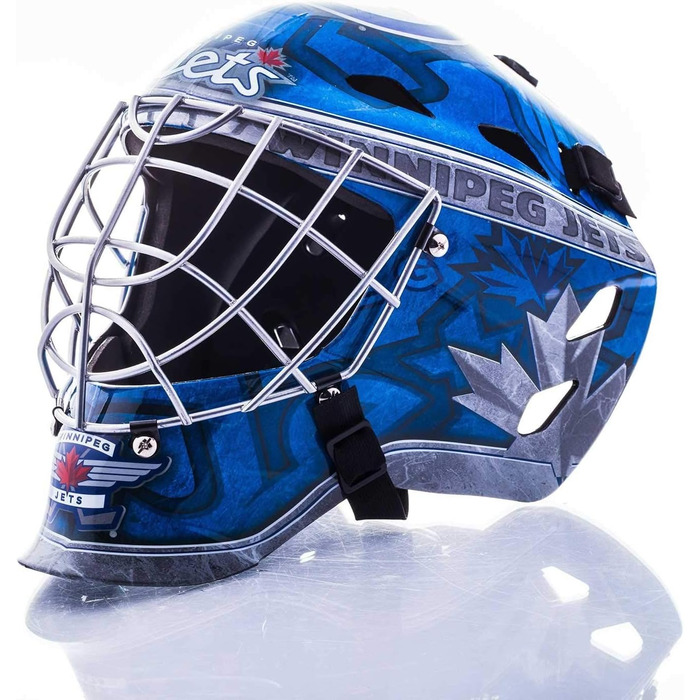 Міні-хокейна маска воротаря Franklin Sports NHL Winnipeg Jets, колекційна, з чохлом, офіційна ліцензія, сувенір