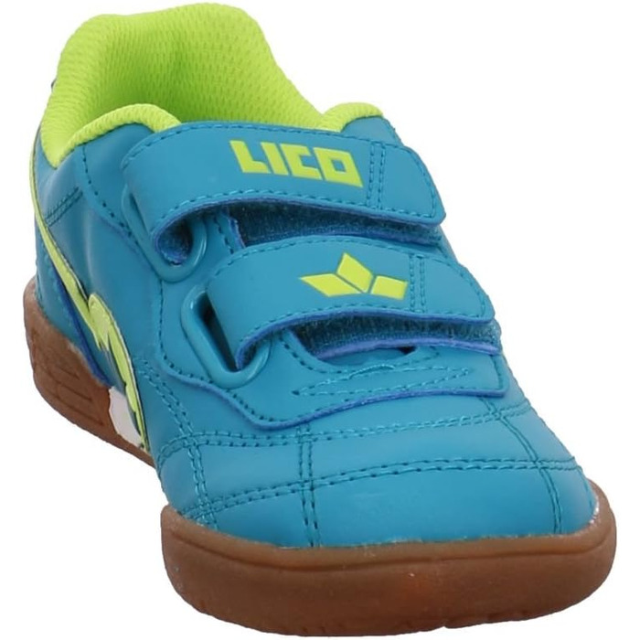 Дитячі кросівки для залу Lico Bernie V Unisex, Petrol Lemon, розмір 32 EU, на липучках