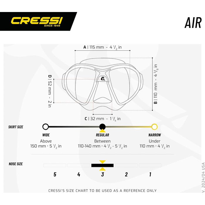 Маска для дайвінгу Cressi Air Crystal, силіконова, прозора
