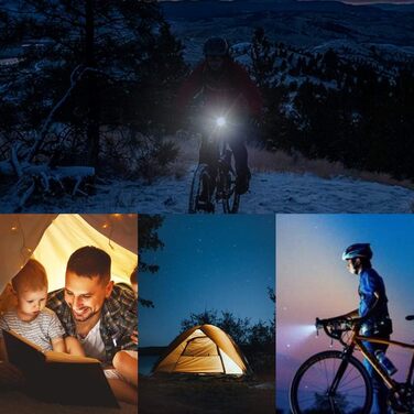 Набір переднього та заднього велоліхтаря, USB-зарядка, сертифікат StVZO, 2 режими освітлення, водонепроникність IPX4, для дітей та дорослих, чорний