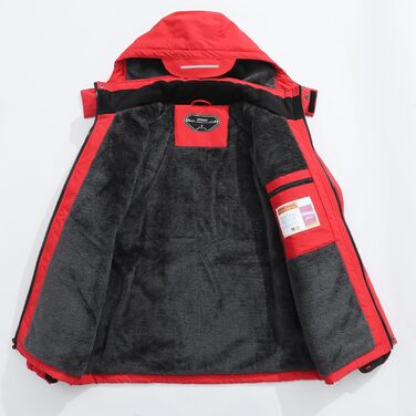 Чоловіча зимова куртка для сноубордингу та катання на лижах, водонепроникна, вітрозахисна, з капюшоном, зелений колір (L, червоний/подорож)