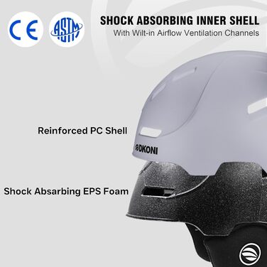 Шолом гірськолижний для дорослих, чоловічий, жіночий та юніорський. Сертифікований шолом для катання на лижах та сноуборді (Сірий, M: 54-58 см)