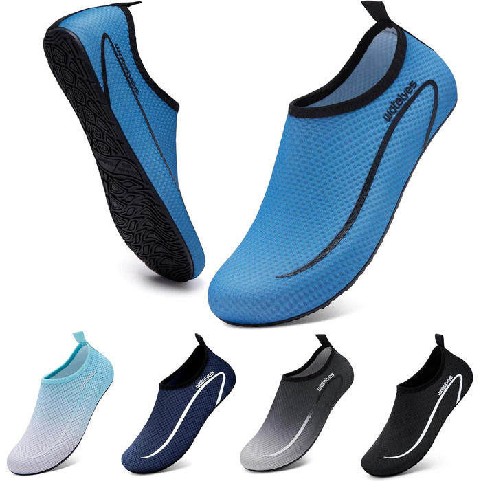 Водні черевики WateLves для плавання та відпочинку на пляжі: чоловічі та жіночі, швидко сохнуть, дихаючі, унісекс, розміри 34-47 EU, кольори: світло-зелений, блакитний