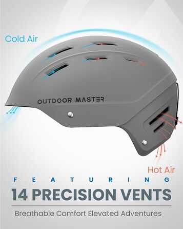 Шолом OutdoorMaster Kelvin II унісекс для сноубордингу та катання на лижах, сірий матовий (48-54 см)
