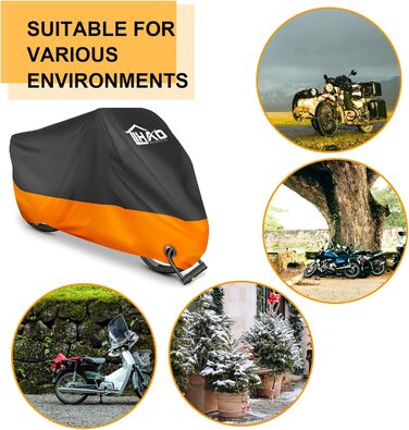 Водонепроникний чохол для мотоцикла LIHAO, зимовий, 245x105x125 см, оранжевий
