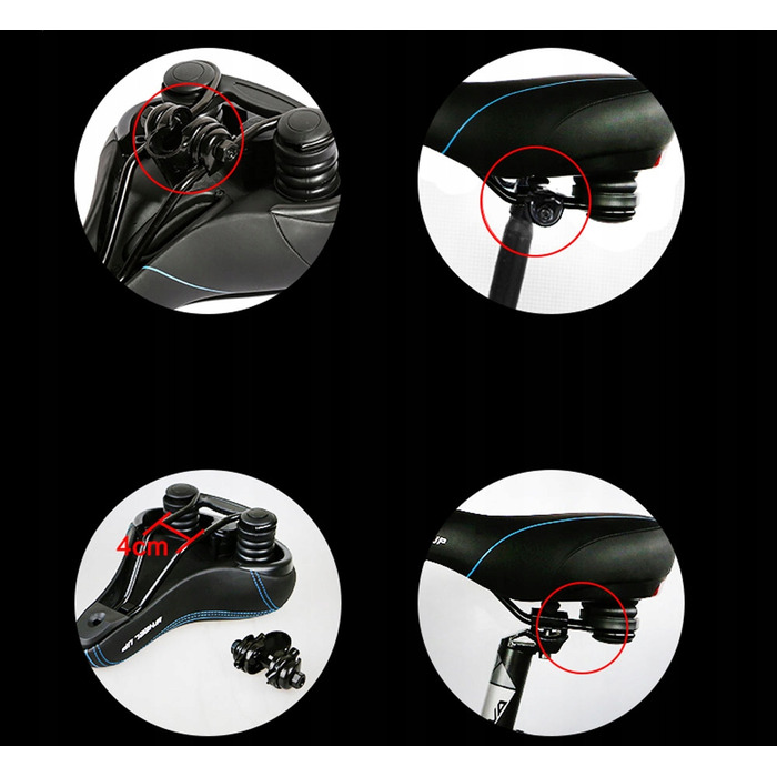 Велосипедне сідло Wheel-Up, широке, 16 мм