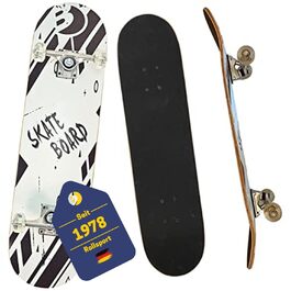 Скейтборд дитячий Best Sporting ABEC 3 (дека 78,5x20,4 см) дерев'яний/алюмінієвий, чорно-білий дизайн