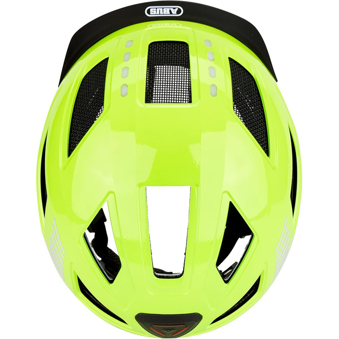 Велошолом ABUS Hyban 2.0 LED з переднім і заднім світлом, жовтий, XL (58-63 см), міцний корпус, для чоловіків і жінок