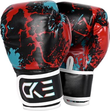 Боксерські рукавички для дітей CKE, 5-12 років, для тренувань, бокс, кікбоксинг, муай-тай, зелені (червоно-чорні)