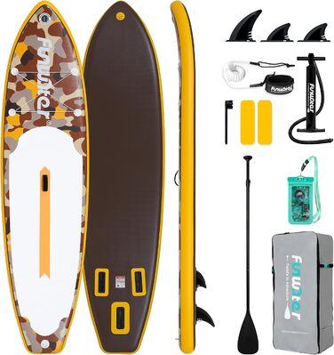 Надувний сапборд FunWater 11'10'6: Комплект для веслування, насос, сидіння, весло. Для дорослих, будь-якого рівня. Кольори: ADLER-SCHWARZ&GRAU, CAMO-GELB