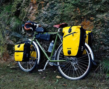 Велосипедна сумка Rhinowalk 20 л, водонепроникна, TPU, міцна, на багажник, для MTB, жовта