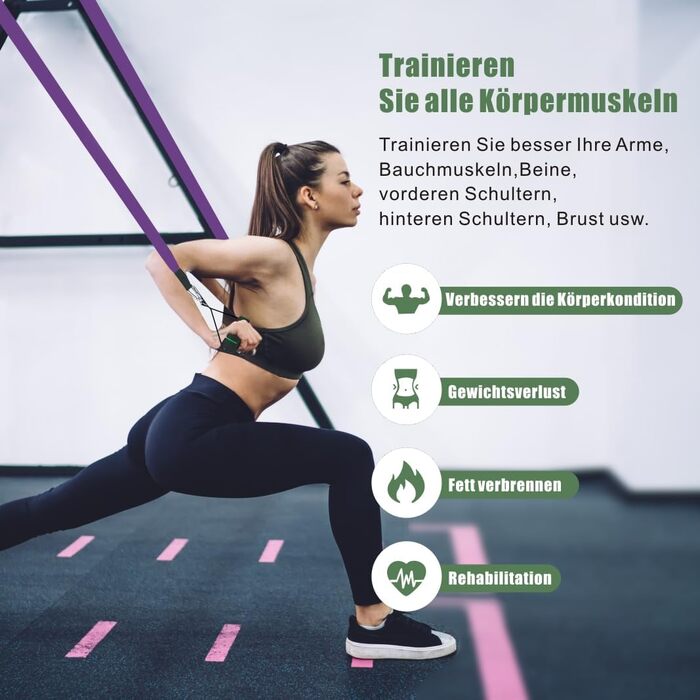 Набір еластичних стрічок для фітнесу, силових тренувань, фізіотерапії та йоги (з аксесуарами)